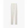 Theory Womens Pumice Relaxed-fit Mid-rise Straight-leg Crepe Trousers In Pumice