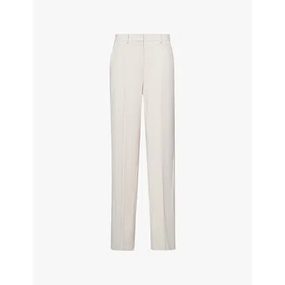 Theory Womens Pumice Relaxed-fit Mid-rise Straight-leg Crepe Trousers