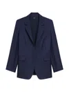 Theory Oversized Silk Blazer In Blue