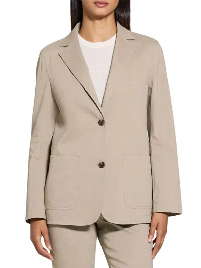 THEORY WOMEN'S RELAXED SINGLE-BREASTED PATCH POCKET JACKET
