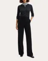 Theory U Terena K. Preci Clean Front Wide Leg Pants In Black