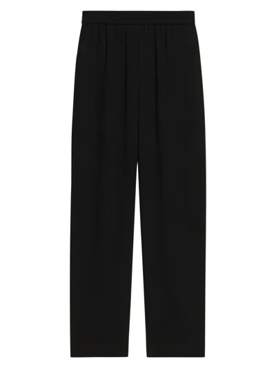 Theory Women's Relaxed Straight Pull-on Pants In Black