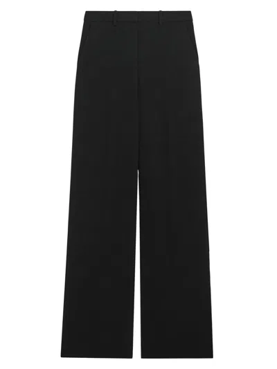 Theory Women's Relaxed Straight-fit Trousers In Black