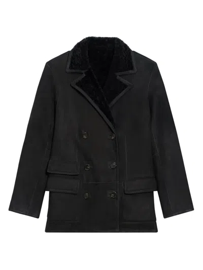 Theory Women's Reversible Peacoat Double-breasted Coat In Black