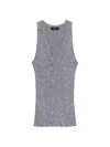 Theory Bleeck Pima Cotton Blend Rib Sweater Vest In Nocturne Navy White