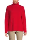 Theory Women's Ribbed Wool-blend Turtleneck Sweater In Carmine