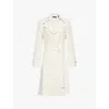 Theory Womens Rice Oaklane Tie-belt Regular-fit Crepe Coat In Rice