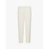 Theory Womens Rice Treeca Cropped Slim-leg Mid-rise Crepe Trousers In White