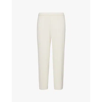 Theory Womens Rice Treeca Cropped Slim-leg Mid-rise Crepe Trousers