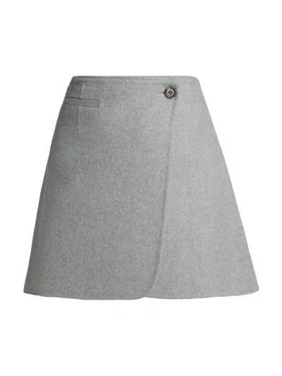 Theory Women's Round Wrap Miniskirt In Gray