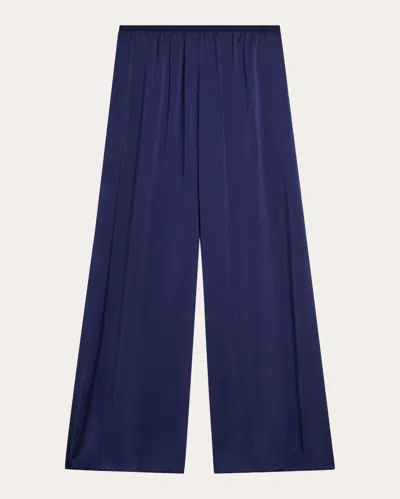 Theory Women's Satin Fluid Cropped Pants In Blue