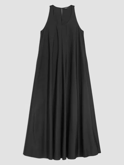 Theory Women's Scoopneck Cotton-blend A-line Maxi Dress In Black