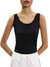 Theory Sweater Trim Double Scoop Tank In Black