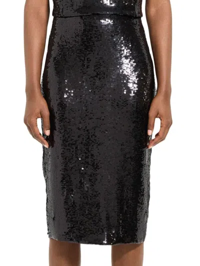 Theory Women's Sequin Midi-skirt In Black