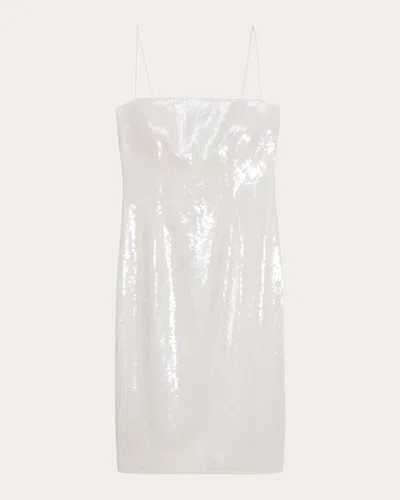 Theory Women's Sequin Slip Dress In White