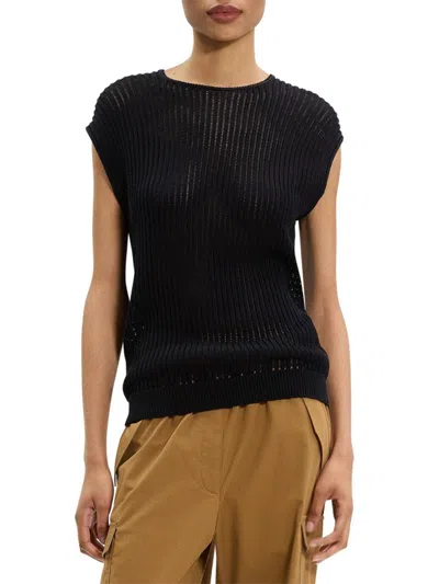 Theory Women's Sheen Cotton Easy Vest In Blue