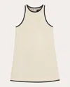 Theory Clean Shift Sleeveless Mini Dress In Sand/black