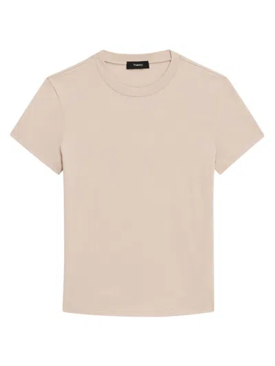 Theory Women's Short Sleeve Cotton T-shirt In Canvas