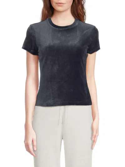 Theory Women's Short Sleeve Velour T-shirt In Navy