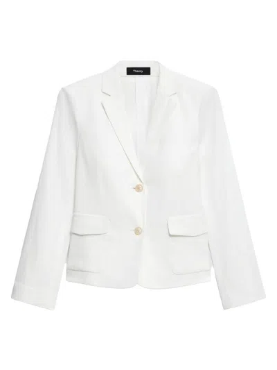 Theory Women's Shrunken Fit Single-breasted Jacket In White