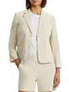 Theory Shrunken Split Cuff Two Button Blazer In Straw