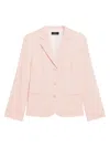 Theory Women's Shrunken Linen-blend Blazer In Pink