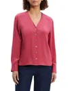 Theory Women's Silk Cardigan Blouse In Pink