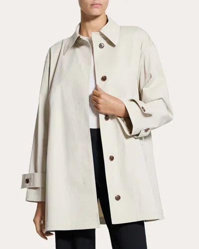 Theory Women's Sleek Cotton A-line Trench Coat In Neutral