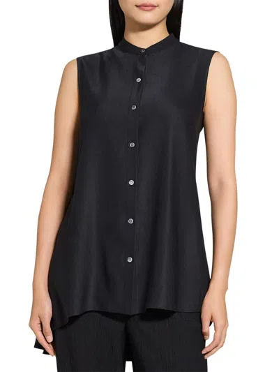 Theory Women's Sleeveless Asymetrical Drape Top In Black