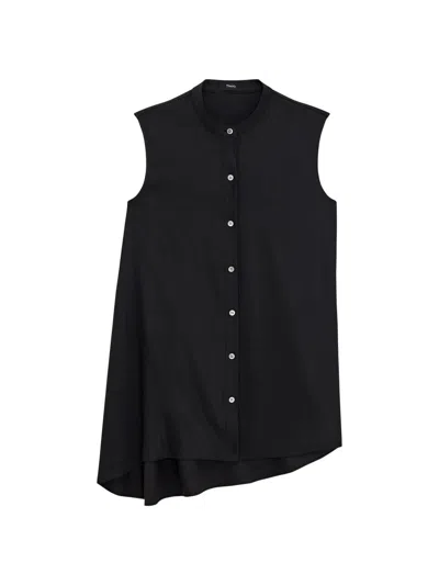 Theory Nebul Organic Cotton Button-up Vest In Black