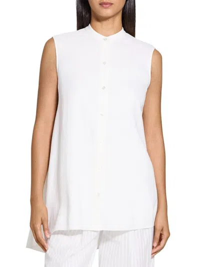 Theory Women's Sleeveless Asymetrical Drape Top In White