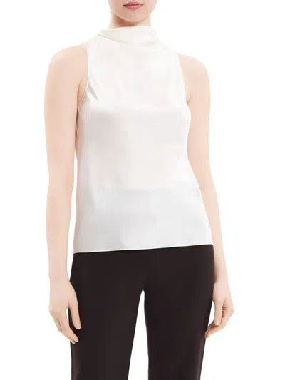Theory Women's Sleeveless Cowlneck Top In Ivory