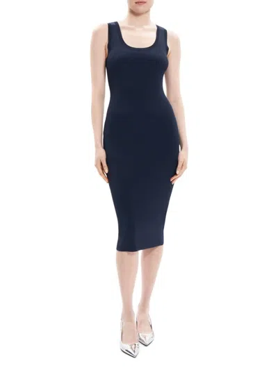 Theory Women's Sleeveless Rib Knit Midi Dress In Nocturne Navy