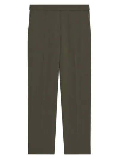 Theory Treeca Cropped Pull On Trousers In Dark Olive