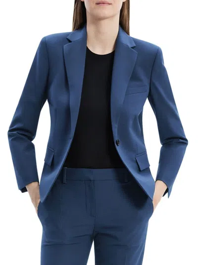 Theory Women's Slim-fit One-button Blazer In Blue