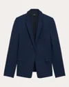 Theory Relaxed Silk Cinch Blazer In Blue