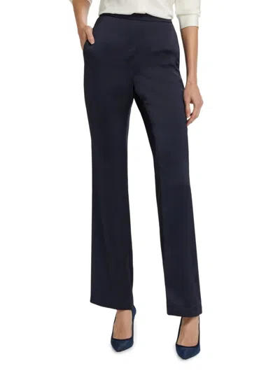 Theory Women's Slim-straight Full Trousers In Blue