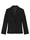 Theory Traceable Wool Slim Blazer Jacket In Black