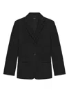 Theory Traceable Wool Slim Single-breasted Blazer In Black