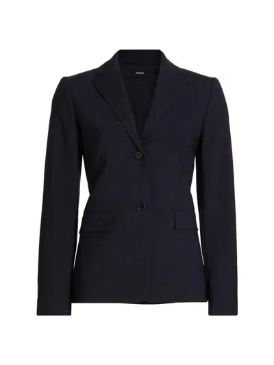 Theory Women's Slim-fit Wool Blazer In Blue