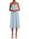 Theory Women's Smocked Midi Fit & Flare Dress In Bay Blue