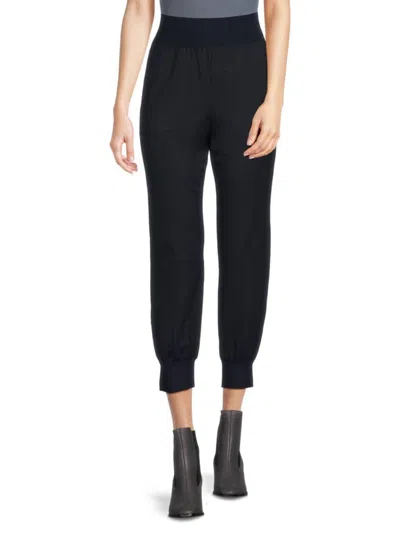Theory Women's Solid Cropped Joggers In Deep Navy