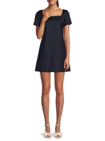 Theory Women's Solid Mini A-line Dress In Navy
