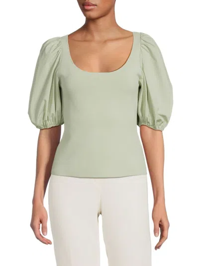 Theory Women's Solid Puff Sleeve Top In Mint