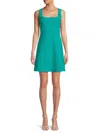 Theory Women's Squareneck Mini Dress In Billiard
