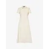 Theory Midi Shirt Dress In Good Linen In Straw