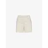 Theory Good Tab Waist Linen Blend Shorts In Straw