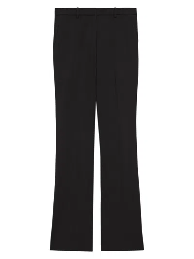 Theory Women's Stretch Wool Straight Full-length Trousers In Black