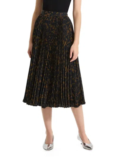 THEORY WOMEN'S SUNBURST PRINT PLEATED MIDI SKIRT