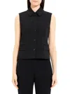 Theory Tailored Wool-blend Vest In Black